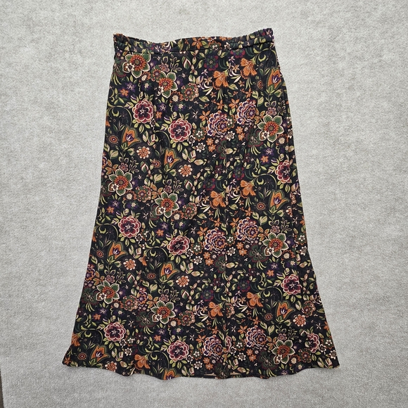 Elementz Women’s Floral Midi Skirt M Cottagecore Boho A-Line Earthy Colors - Picture 7 of 10